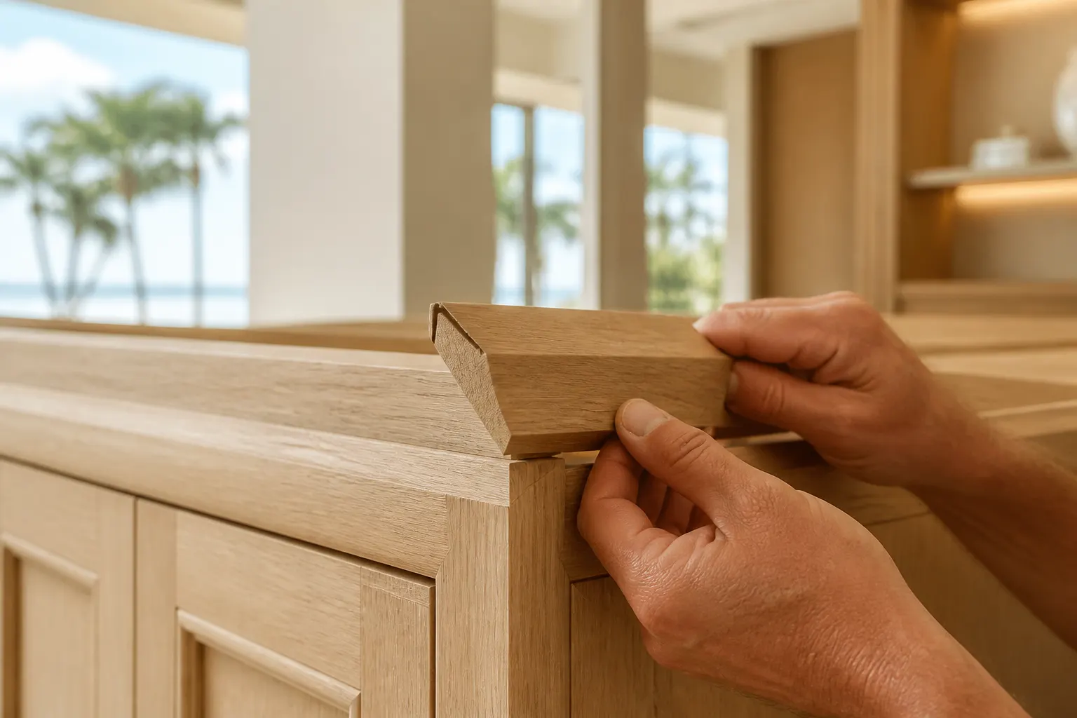 Original editorial scene of active construction craftsmanship in Delray Beach