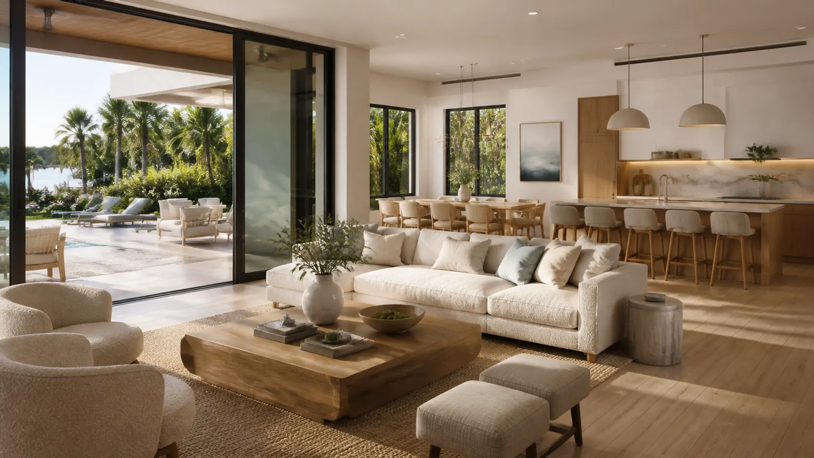 Coastal contemporary residence with tropical landscaping in Delray Beach